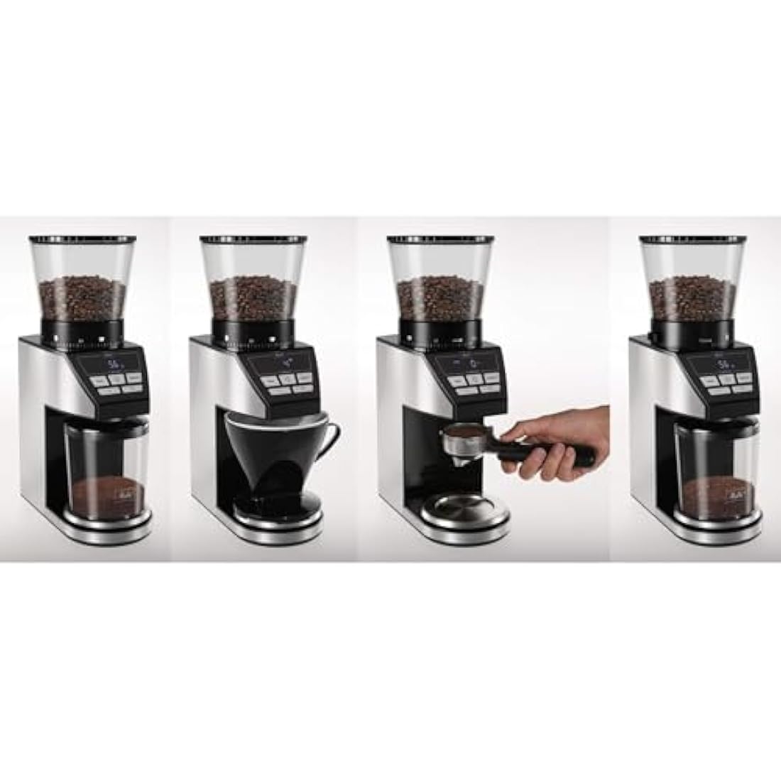 Melitta Calibra Coffee Grinder with Digital Scale – Stainless Steel