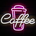 Ineonlife Coffee Cup Neon Sign – Pink & White LED Wall Decor for Cafes