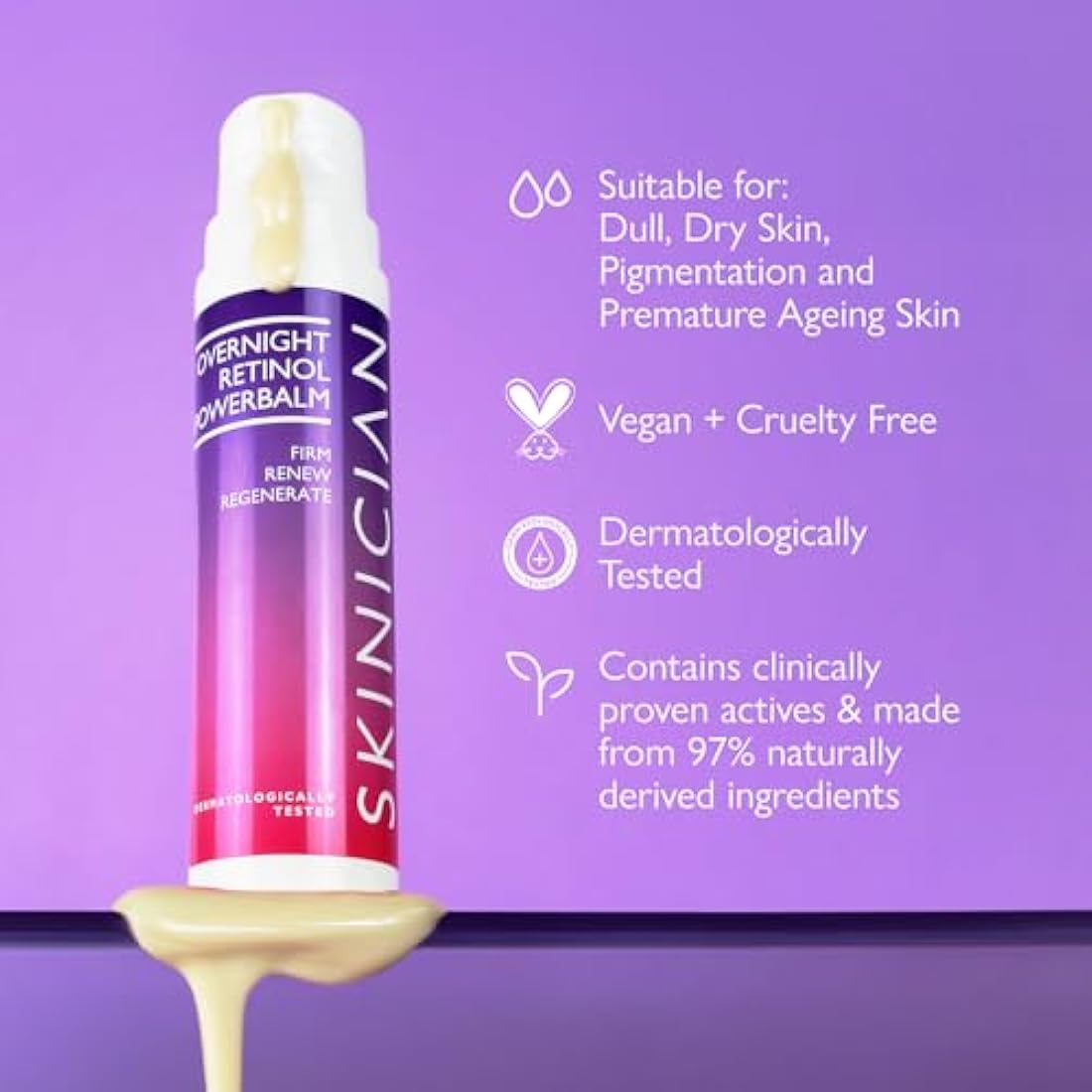 SKINICIAN Ageless Overnight Retinol Powerbalm – Anti-Ageing Peptide Serum