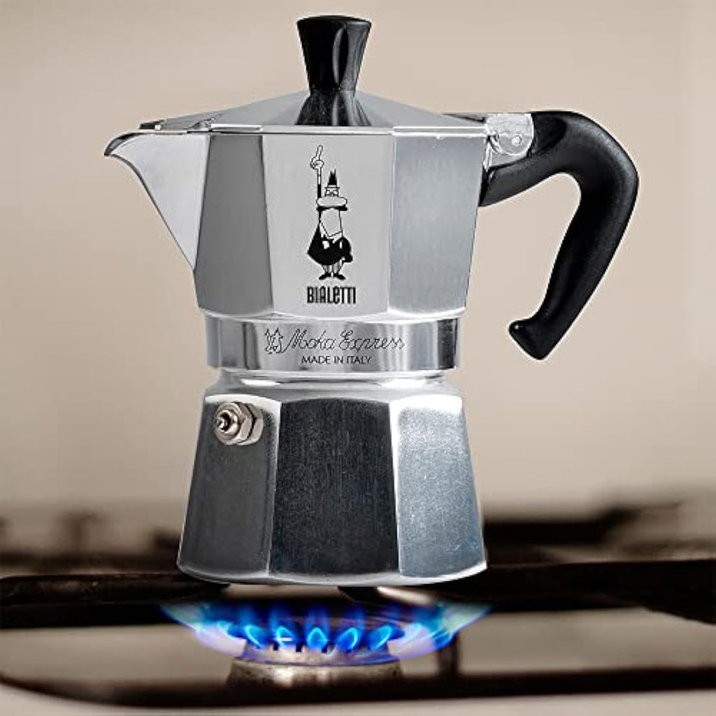 Bialetti Moka Express 9-Cup Stovetop Coffee Maker | Silver Aluminium