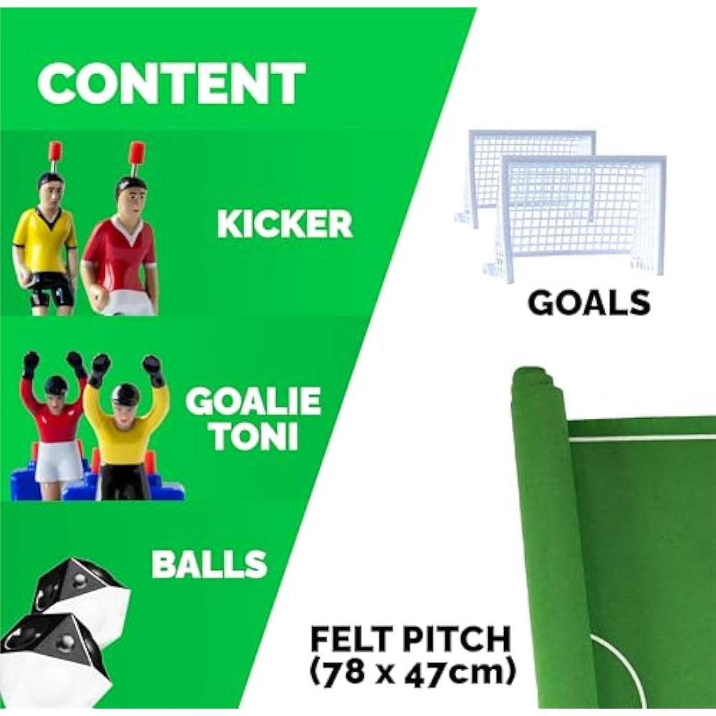 TIPP-KICK Classic Table Football Game Set | Retro Felt Pitch Indoor Toy