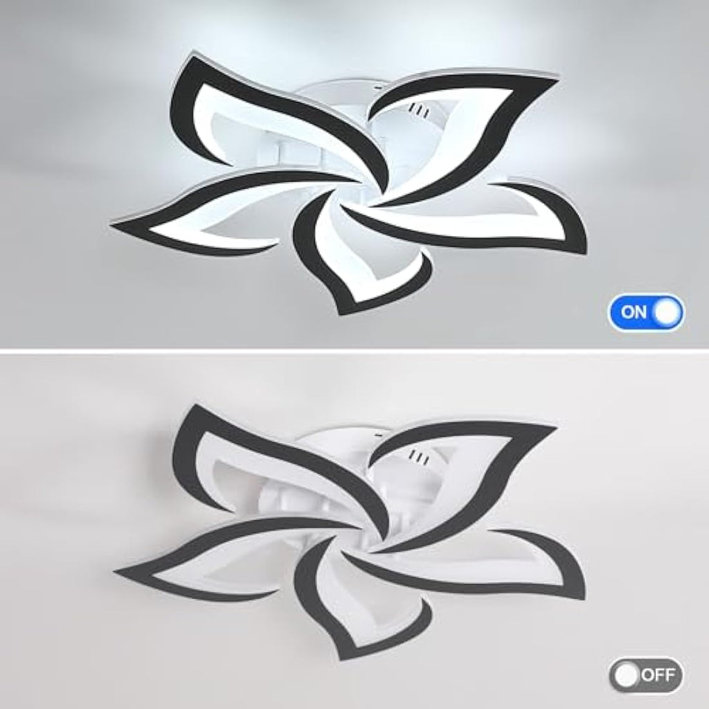 Dorlink 60W LED Ceiling Light – Modern 5-Petal Flower Acrylic Lamp, 6500K