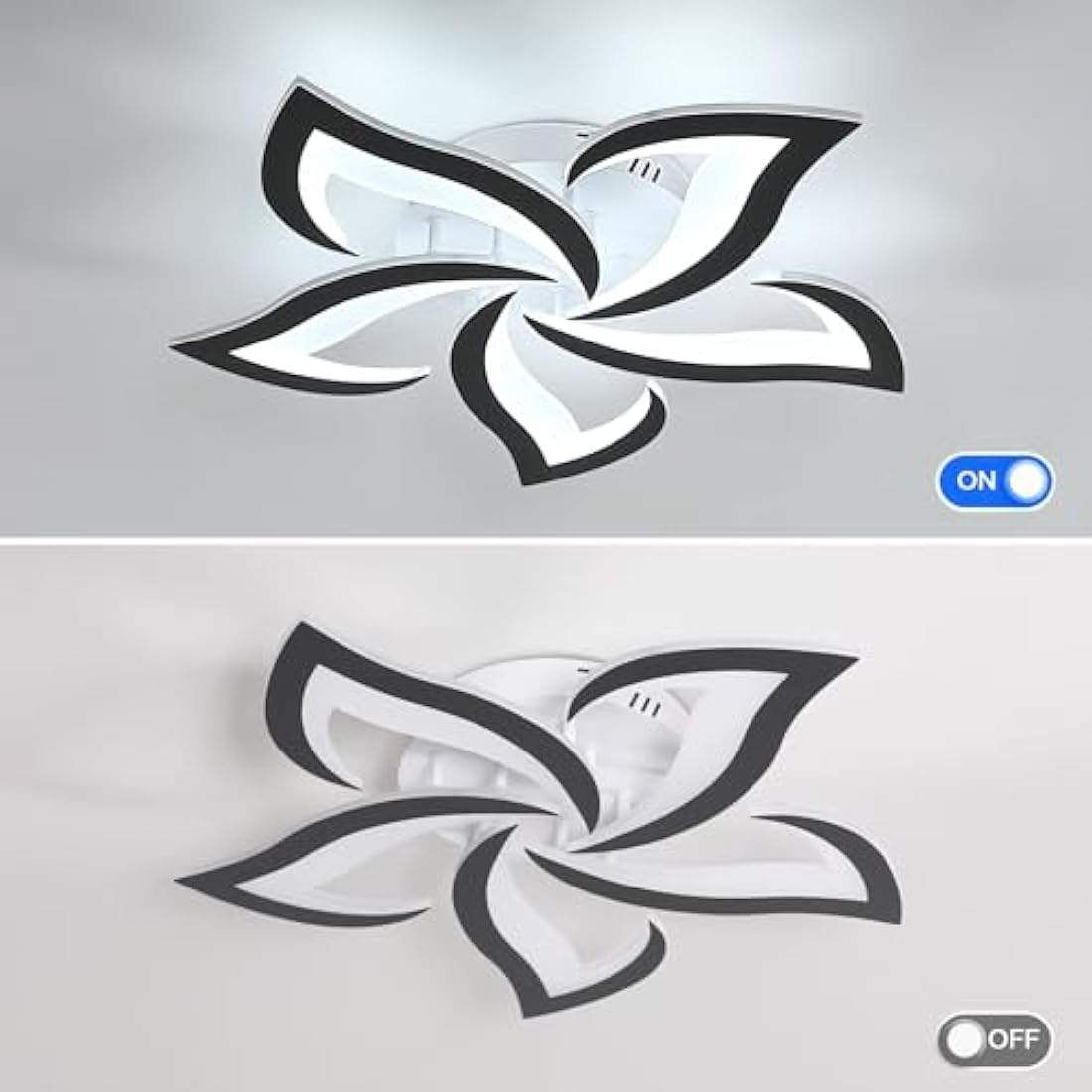 Dorlink 60W LED Ceiling Light – Modern 5-Petal Flower Acrylic Lamp, 6500K