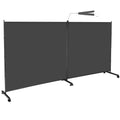 KEORTUN 2-Panel Mobile Room Divider | 360x190cm Privacy Screen, Grey