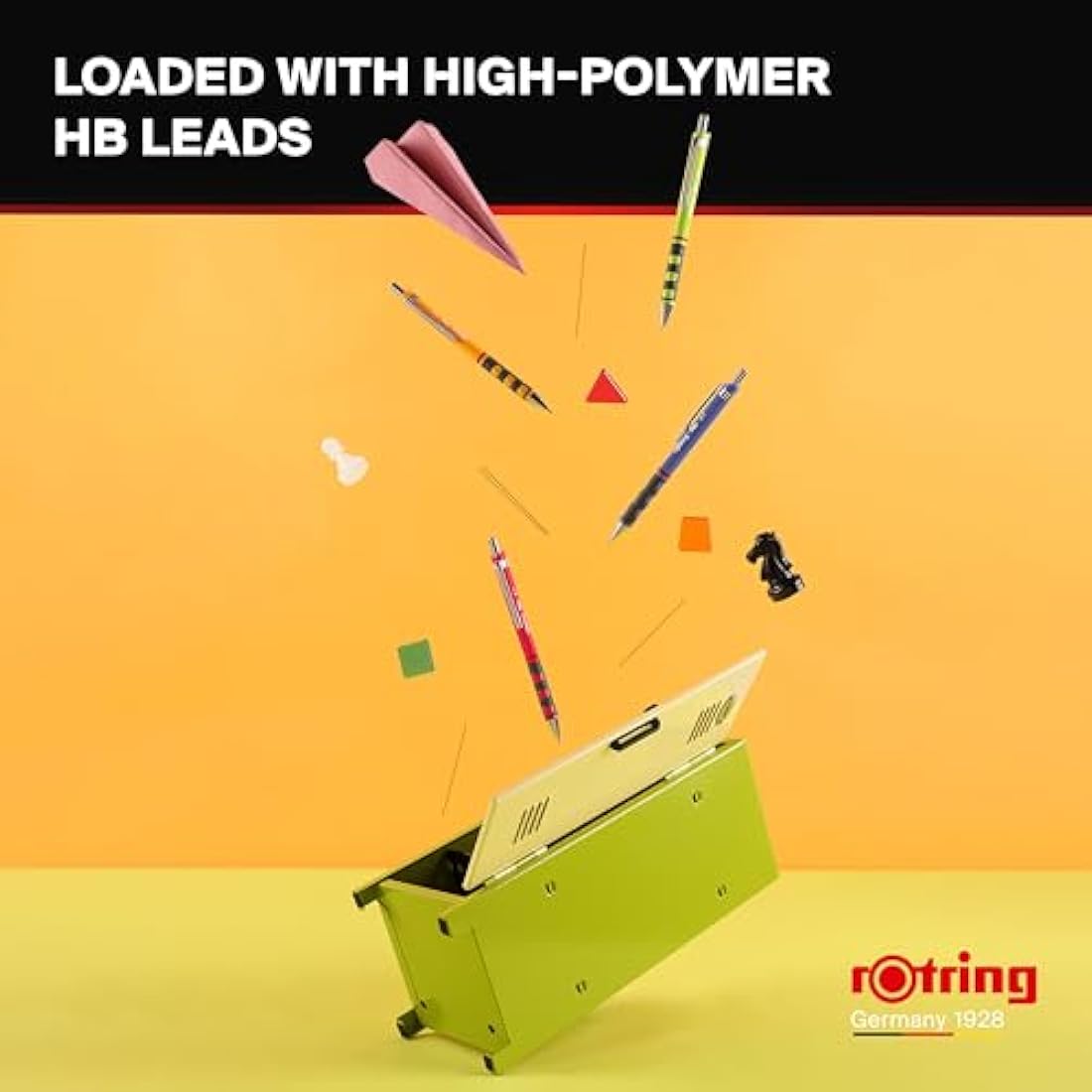 rOtring Tikky Mechanical Pencil - 0.7mm HB Lime Green Barrel - 12 Count