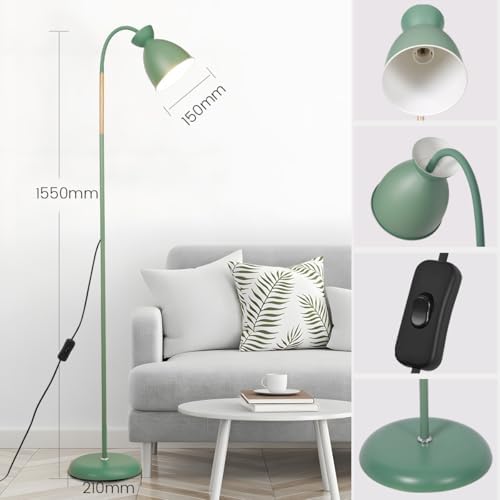 Amdelne ARKA Adjustable Floor Lamp – Modern Wood & Metal Reading Light