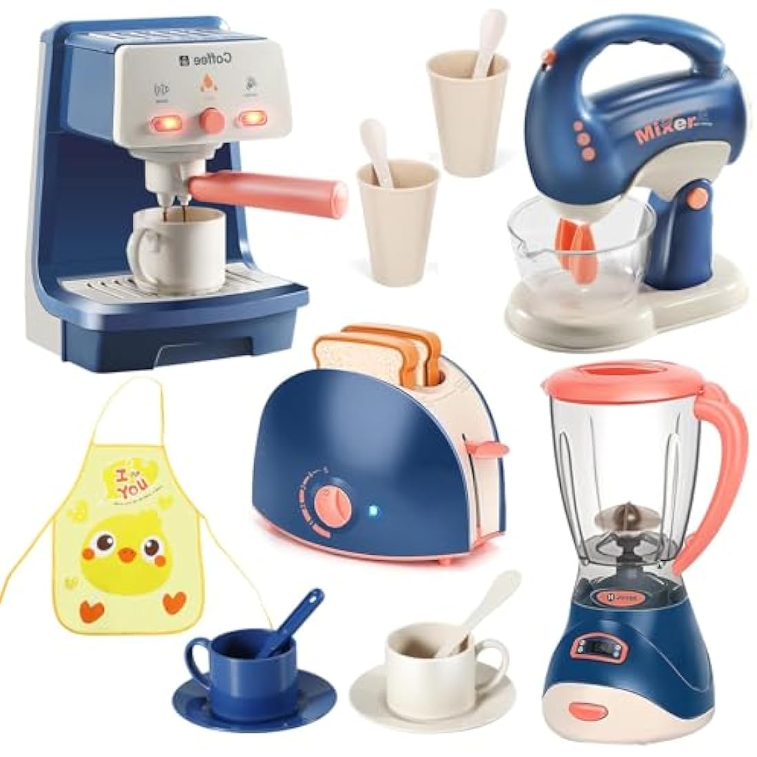 Jolof Store Kids Kitchen Toy Set – Coffee Maker, Blender & Toaster