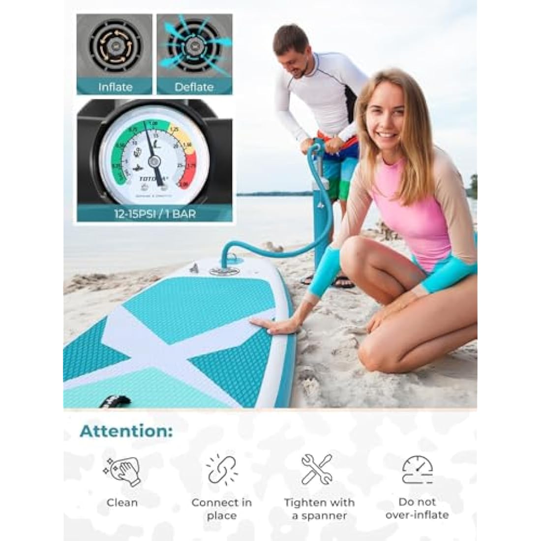 Glymnis Inflatable Stand Up Paddle Board - 10'6" Military Grade SUP Kit