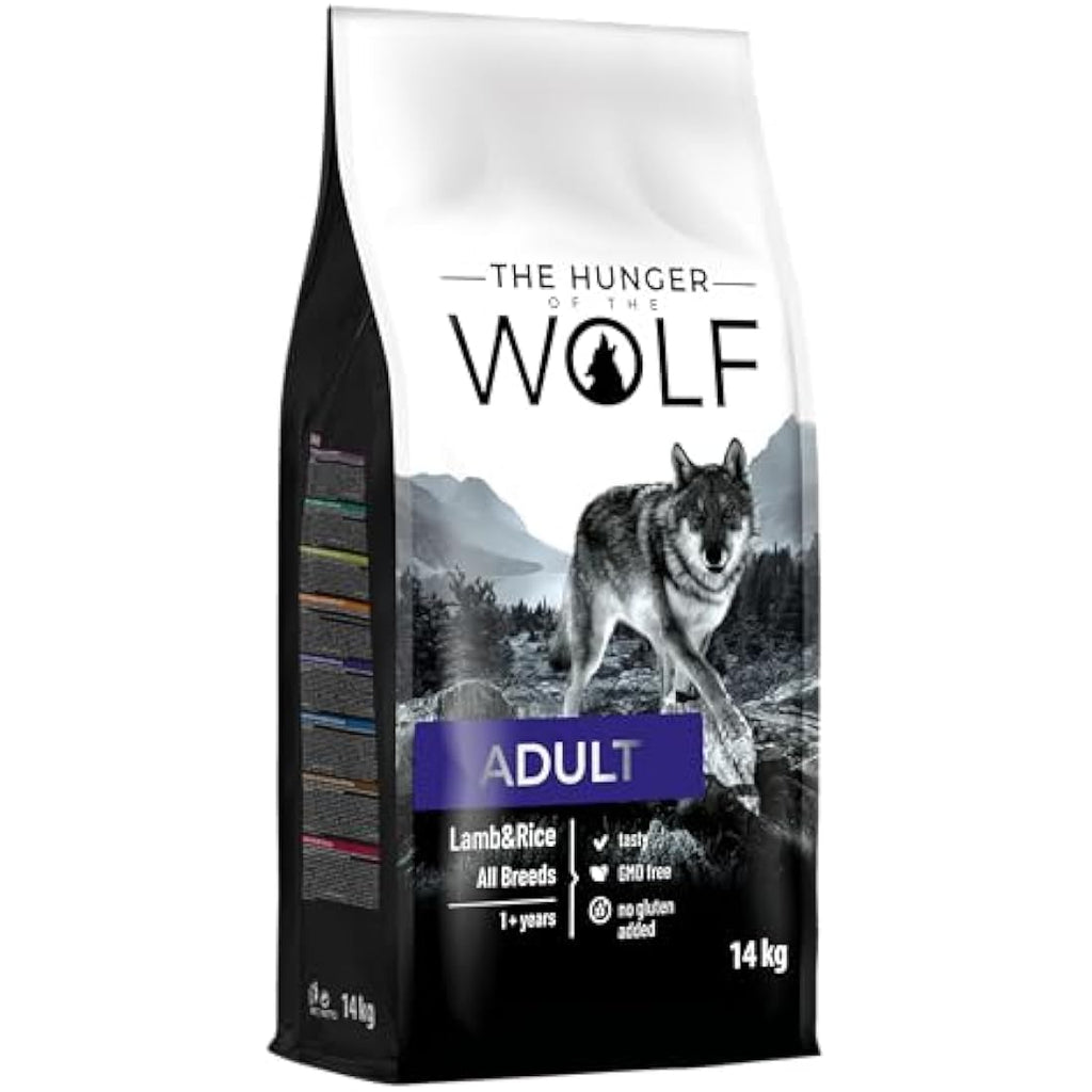 The Hunger of the Wolf Lamb & Rice Hypoallergenic Adult Dog Food – 14kg