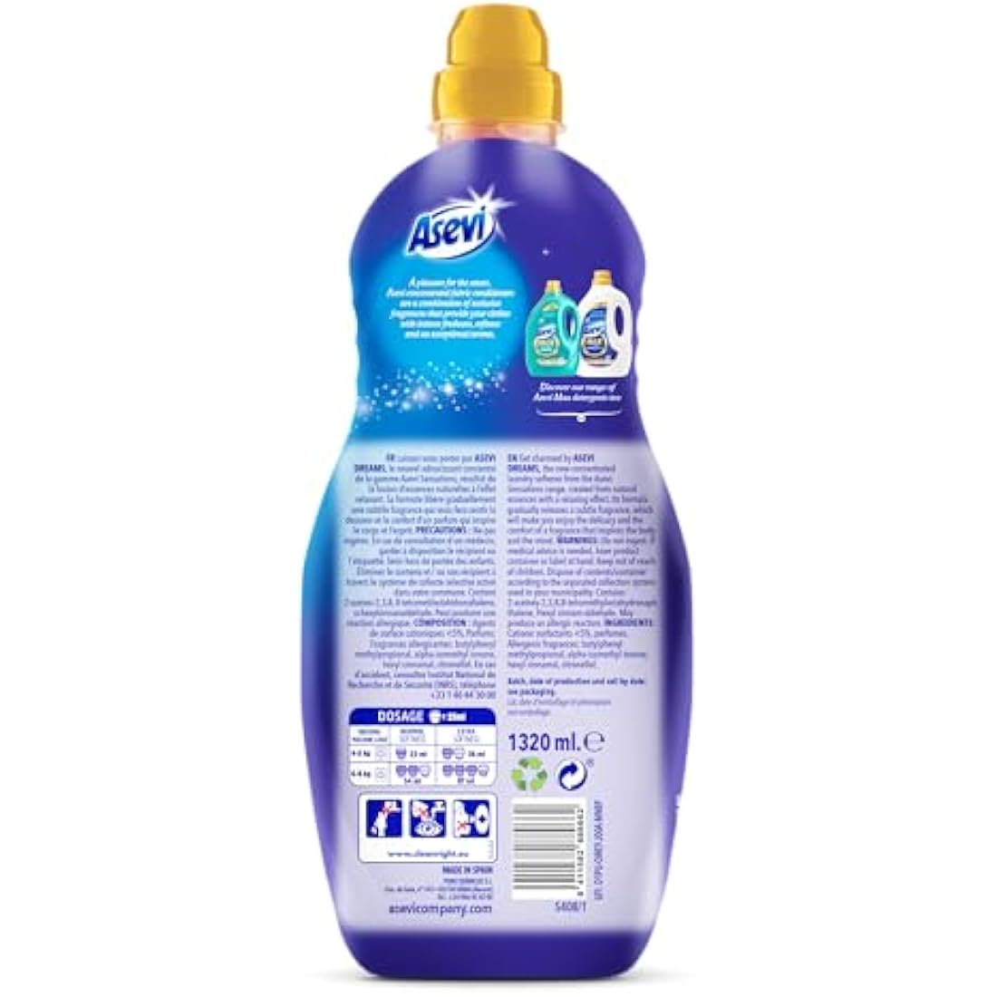Asevi Sensations Fabric Conditioner – Dreams Scent, Vegan, 60 Washes