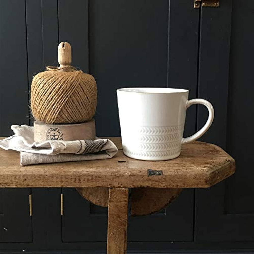 Denby Natural Canvas Textured Stoneware Coffee Mugs, Cream, Set of 2
