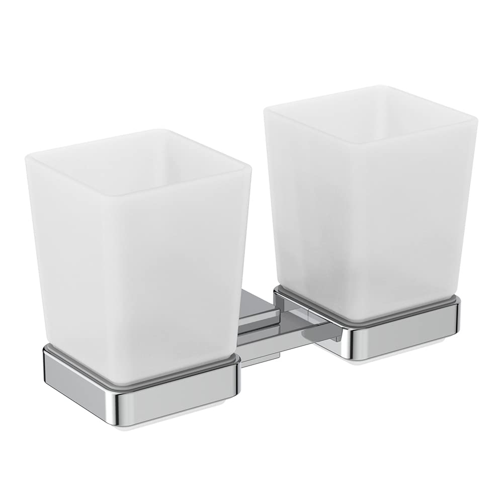 Ideal Standard IOM Square Double Frosted Glass Toothbrush Holder