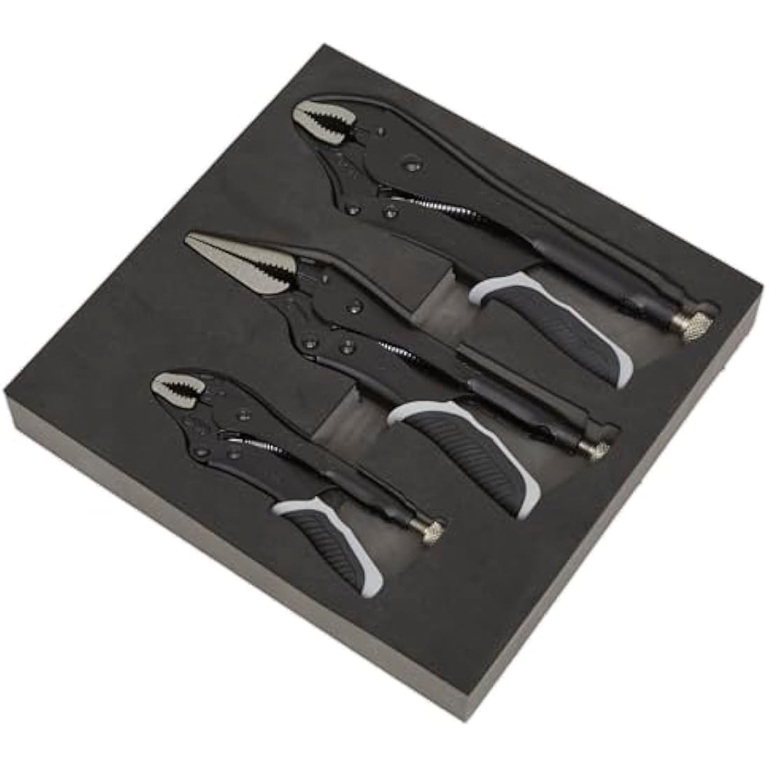 Sealey Black Series Locking Pliers Set - 3Pc Quick Release Steel Tools