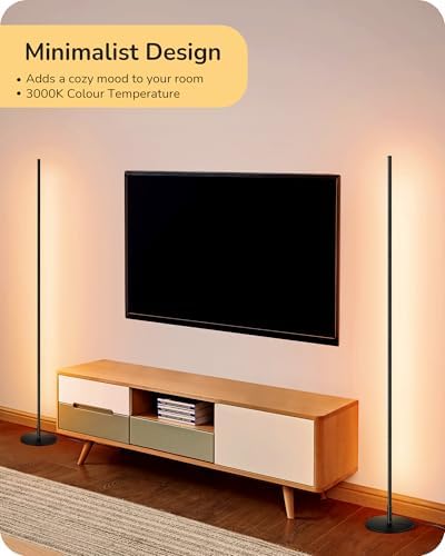 EDISHINE LED Floor Lamp – Dimmable Minimalist Standing Lamp, Black