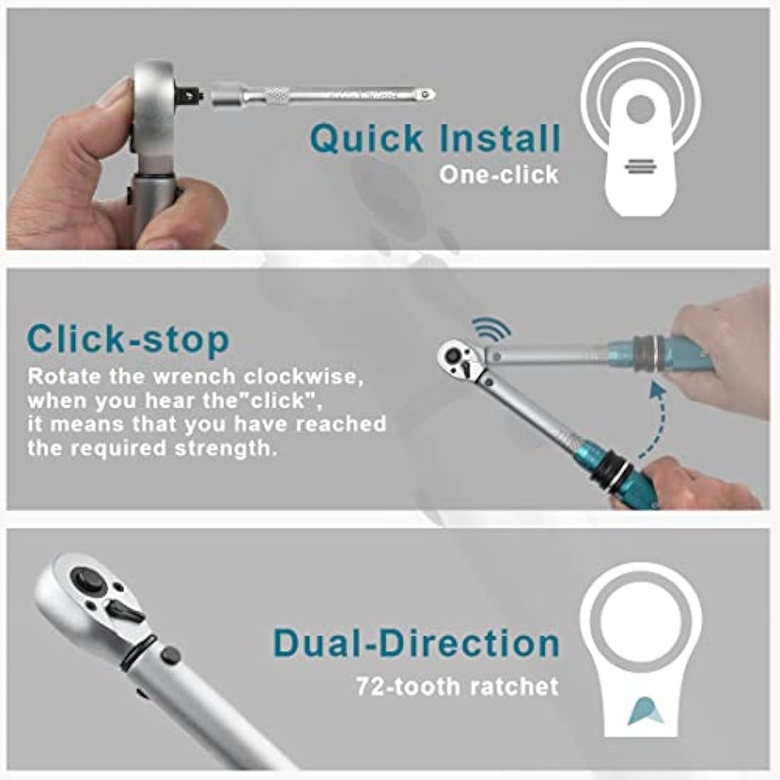 Awang 1/2" Torque Wrench Set | 40-220 Nm ±3% Accuracy for Cars