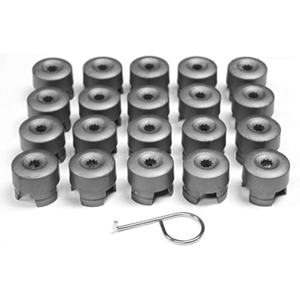 19mm Grey Wheel Nut Bolt Covers for VW Transporter T5 – 20pc