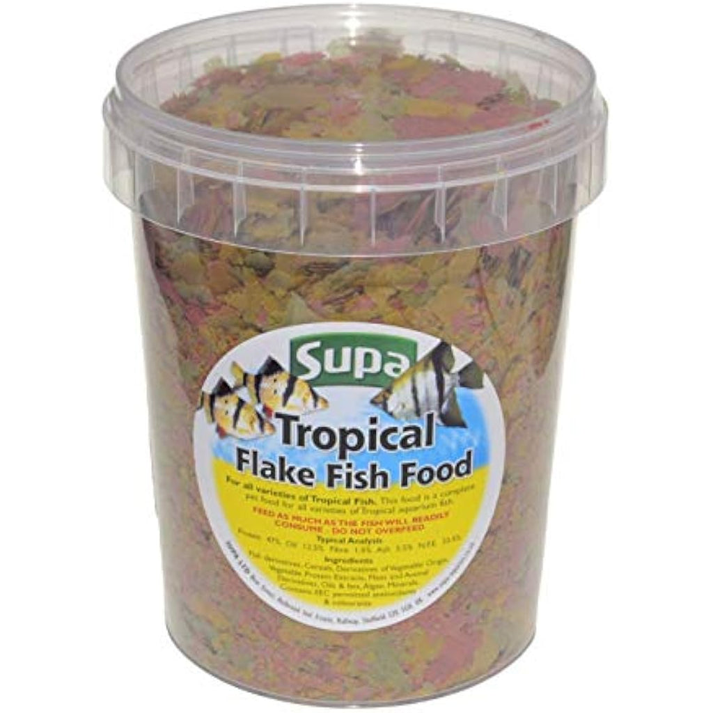 Supa Tropical Flake Fish Food – 1 Litre Resealable Bucket Complete Diet