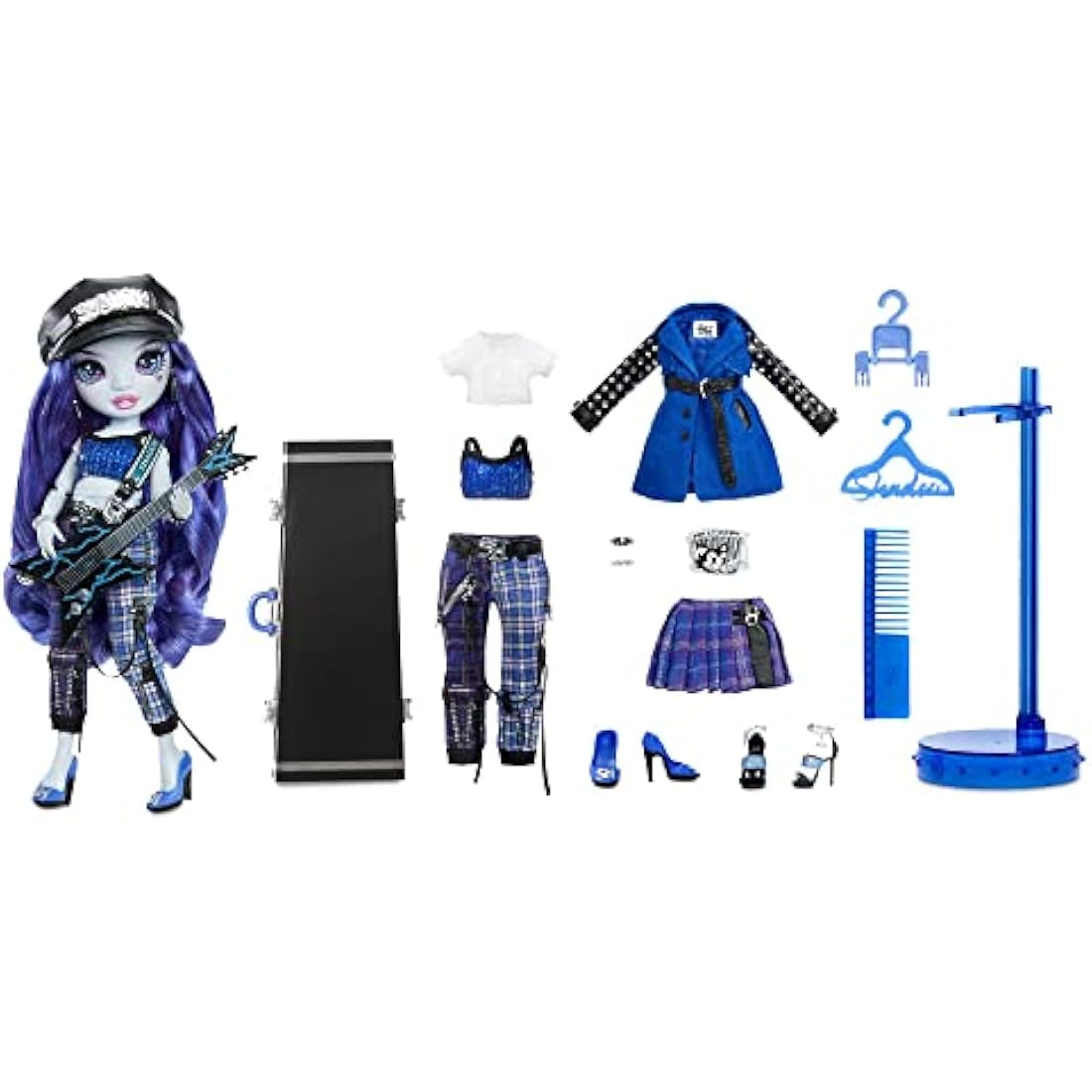 Shadow High Uma Van Hoose Neon Blue Fashion Doll with Rock Band Set