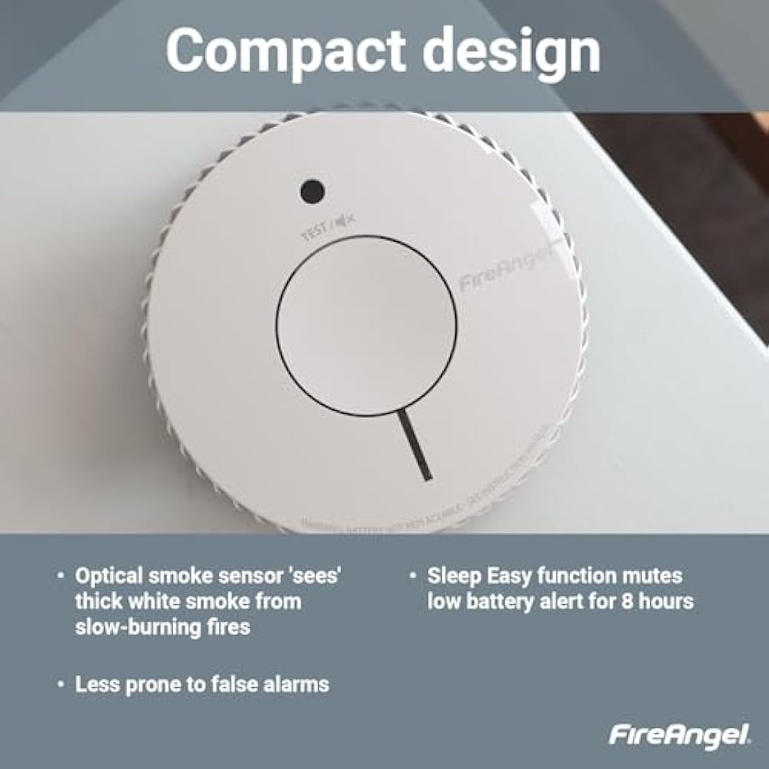 FireAngel FA6620 Optical Smoke Alarm 2-Pack | 10-Year Battery Fire Detector