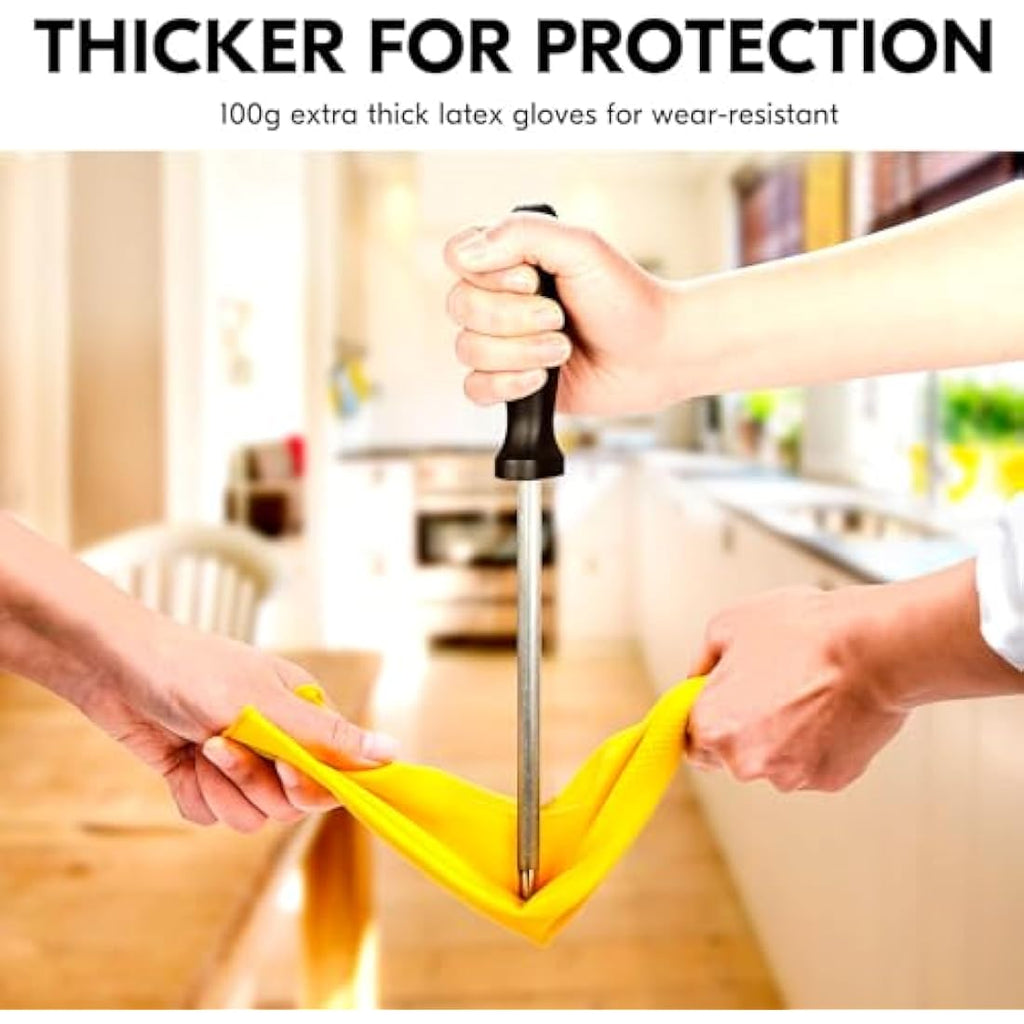Vgo Reusable Rubber Dishwashing Gloves – Extra Thick Long Sleeve Kitchen