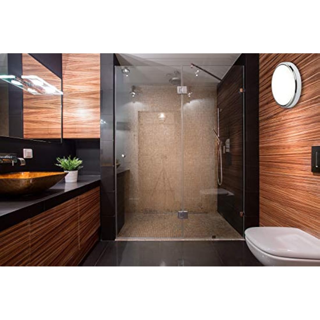 Knightsbridge 14W LED IP65 Bathroom Bulkhead | CCT Adjustable Chrome Trim