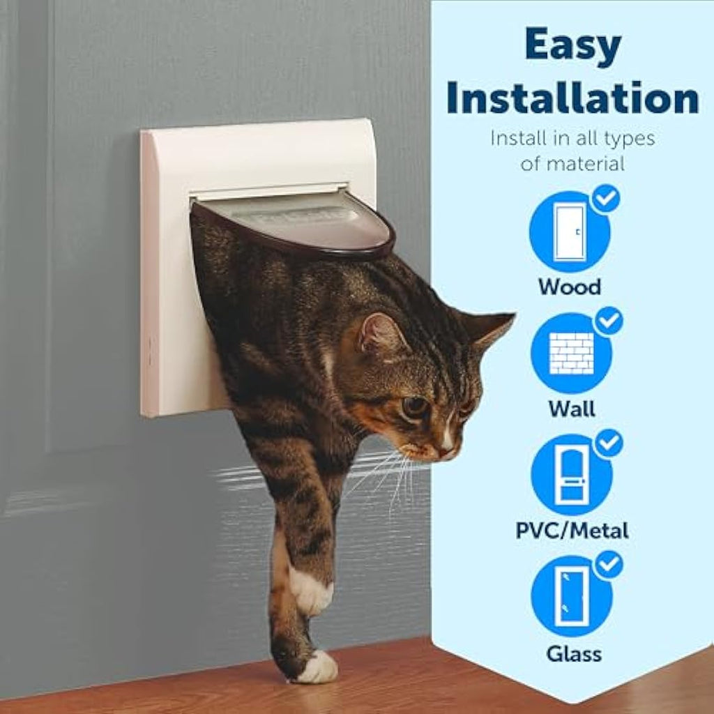 PetSafe Staywell Classic 4-Way Locking Cat Flap with Tunnel - White