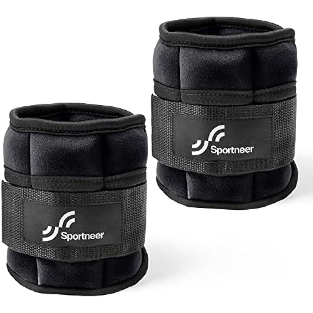 Sportneer Adjustable Ankle Weights Set | 0.9kg - 4.5kg Pair | Neoprene