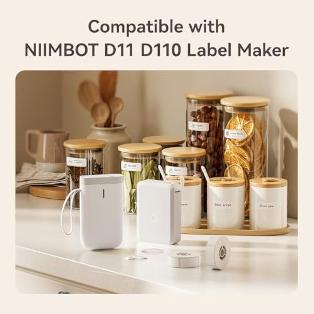 NIIMBOT D11 Thermal Label Tape – Waterproof PET Cable Stickers, 12x75mm