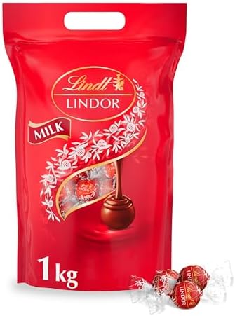 Lindt Lindor Milk Chocolate Truffles – 1kg Bulk Bag (Approx. 80 Balls)