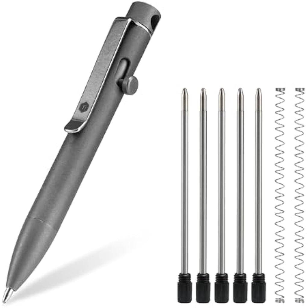 KeyUnity Titanium Alloy Retractable Ballpoint EDC Pocket Pen – Stonewashed