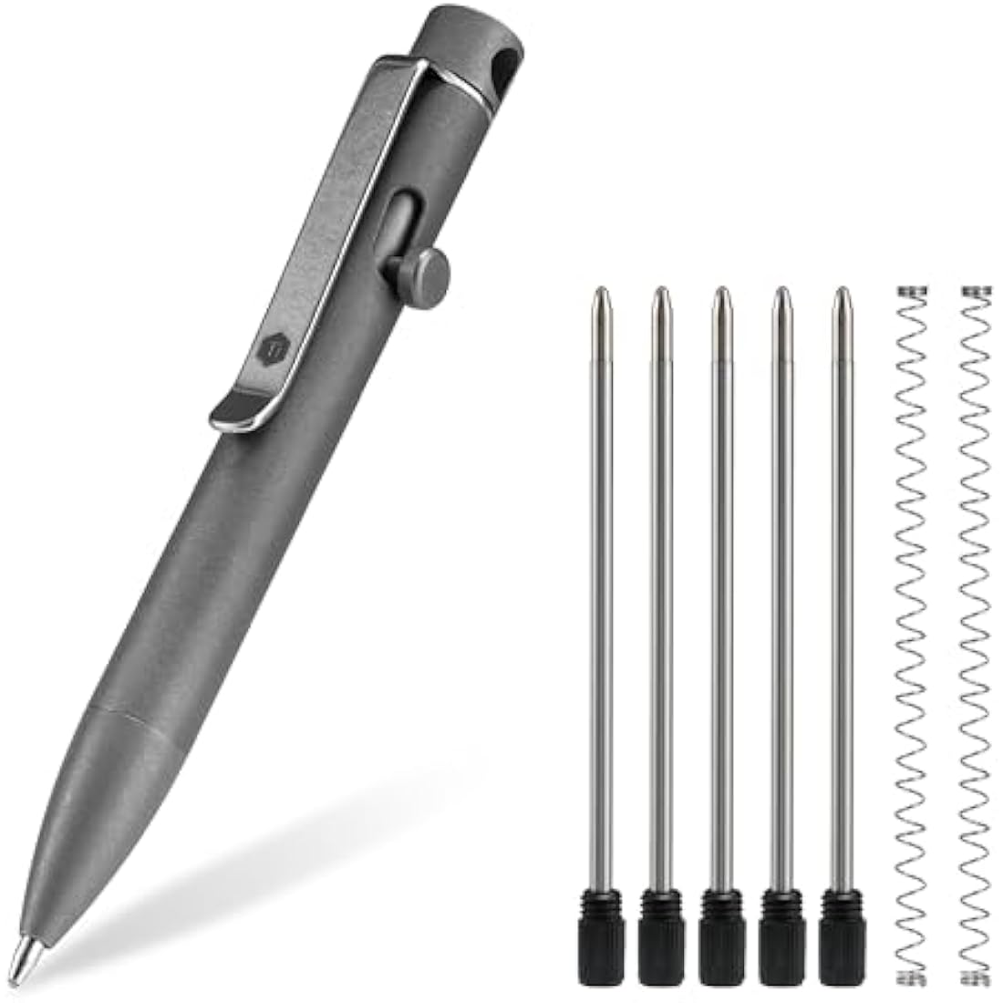 KeyUnity Titanium Alloy Retractable Ballpoint EDC Pocket Pen – Stonewashed