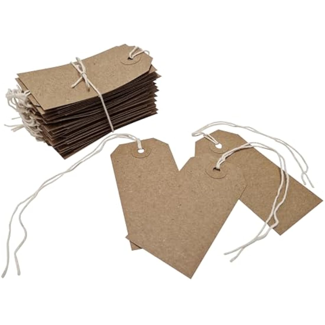 Brown Kraft Swing Tags - 108x54mm Reinforced Labels (Pack of 200)