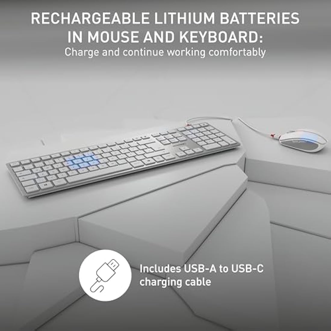 CHERRY DW 9100 SLIM Wireless Desktop Set | Bluetooth & 2.4GHz | Silver