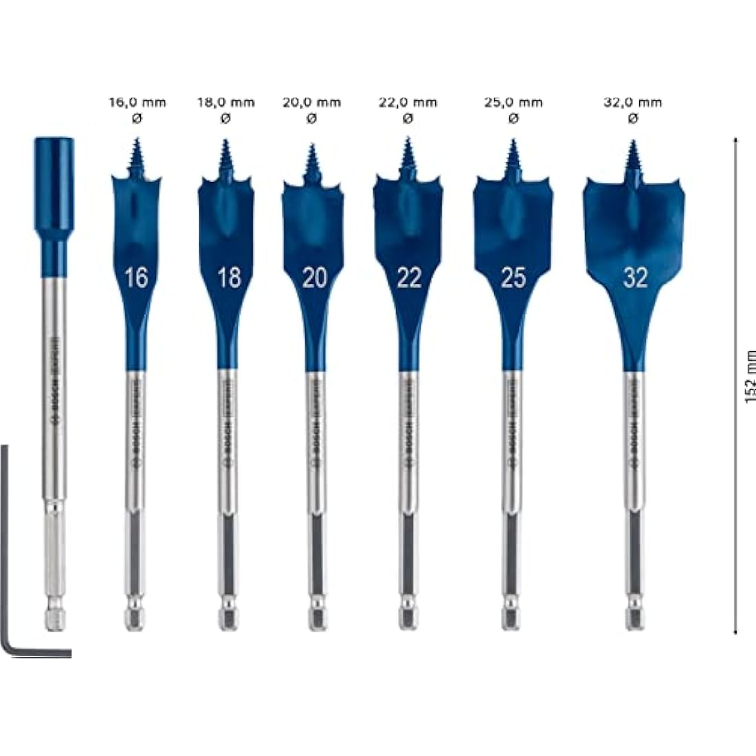 Bosch EXPERT Self Cut Speed Spade Drill Bit Set - 7-Piece Wood Set