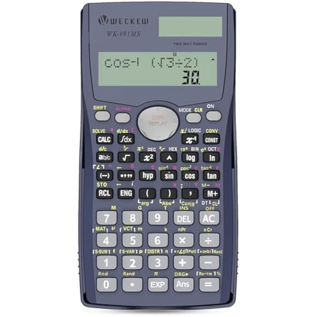 WECKEW Scientific Calculator – 401 Functions, Solar & 2-Line LCD