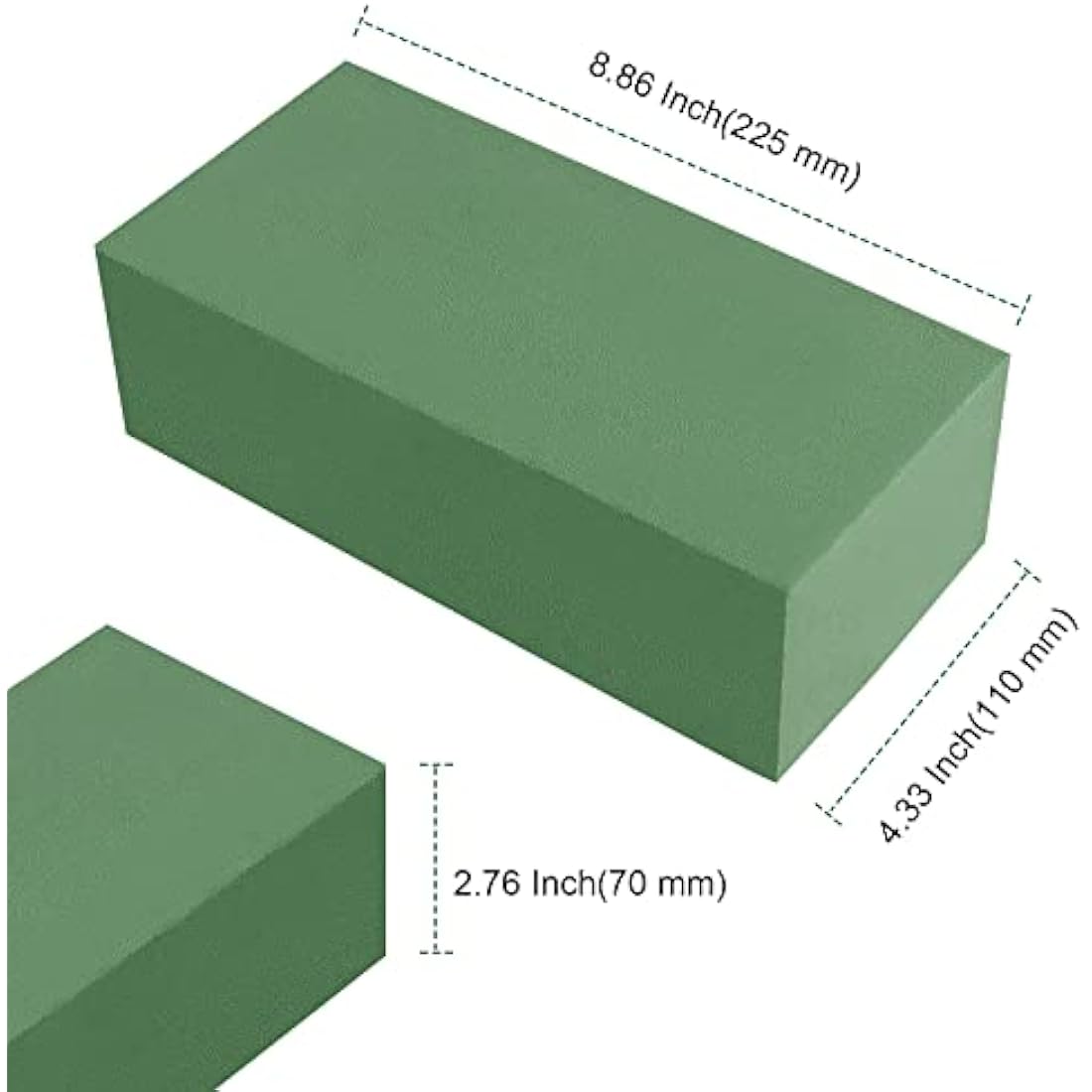 PINGEUI 8 PCS Green Floral Foam Bricks for Flower Arrangements | 22.5cm