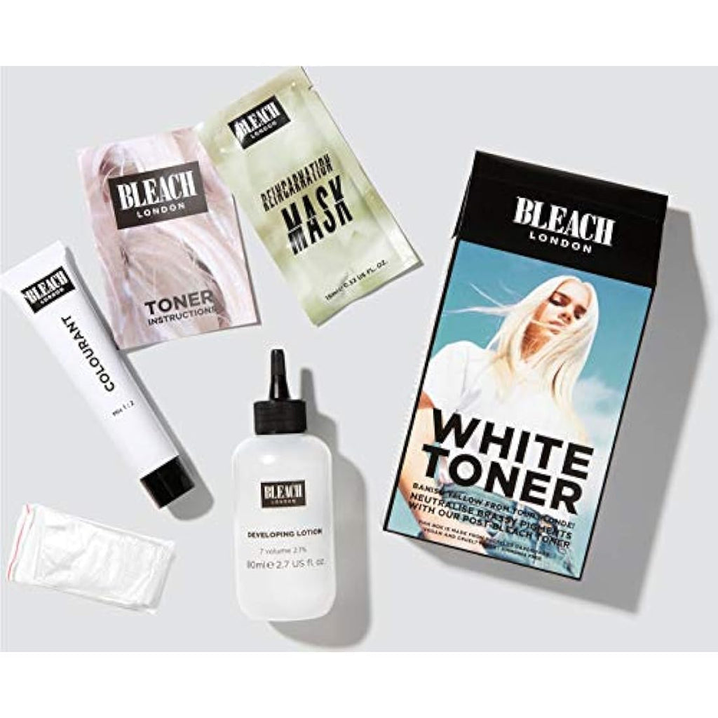 Bleach London Silver Shampoo, Conditioner & White Toner Hair Kit