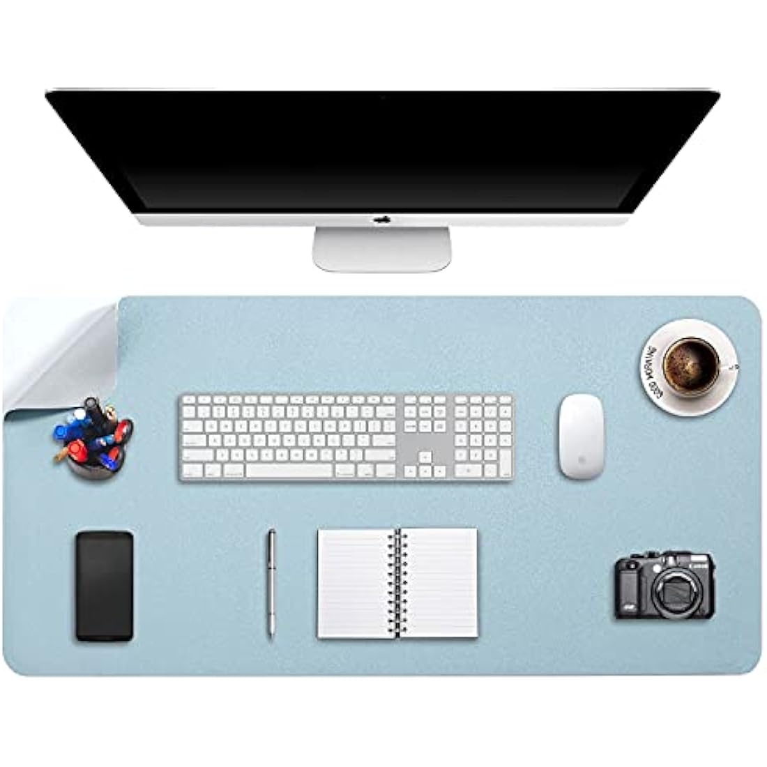 DOBAOJIA Dual-Side PU Leather Desk Pad - XXL Waterproof Mouse Mat