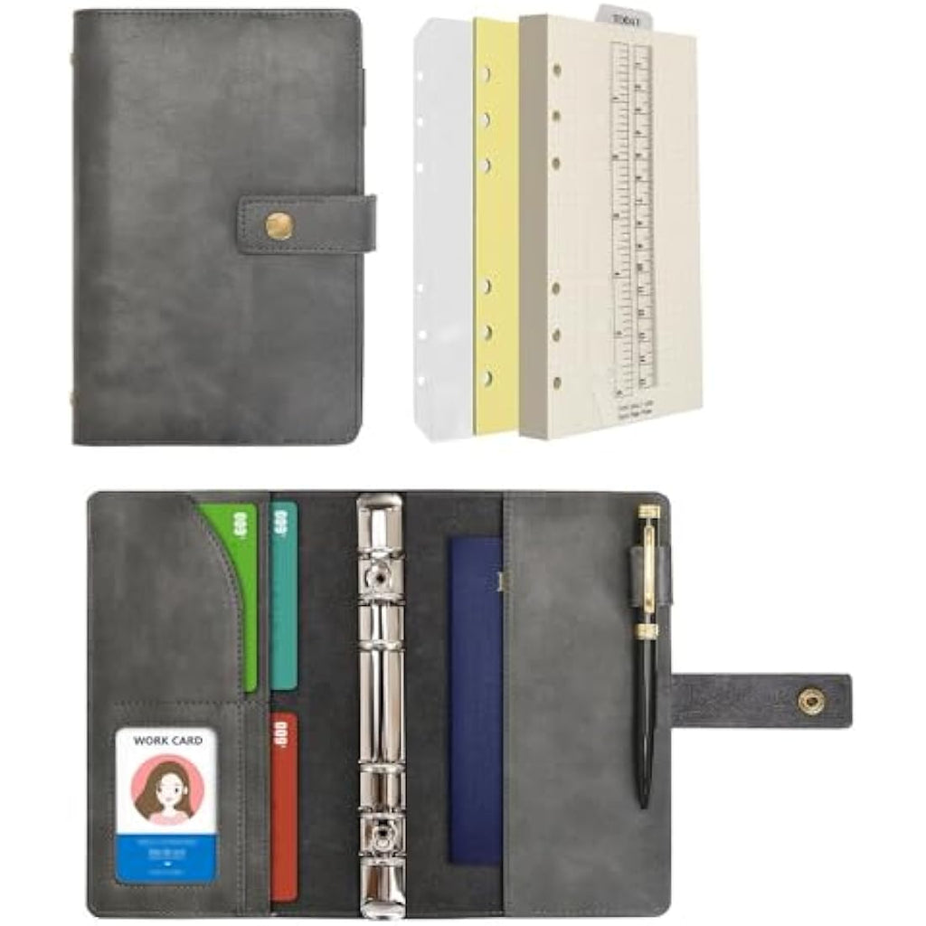 Jolof Store A6 Leather Refillable Notebook – Dot Grid Spiral Journal