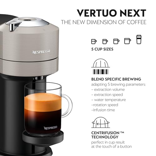 Nespresso Vertuo Next Coffee Machine by Krups - Light Grey, 1.1L