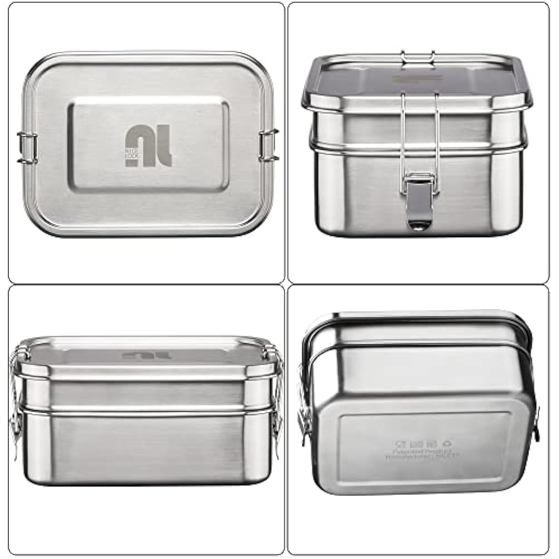 Nicelock 2-Tier Stainless Steel Lunch Box | 1960ml Leak-Proof Bento Box