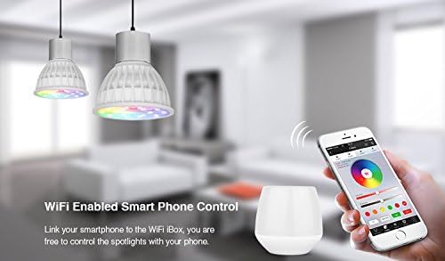 Lighteu 8-Pack 4W MR16 GU5.3 RGB+CCT LED Spotlight with 8-Zone Remote