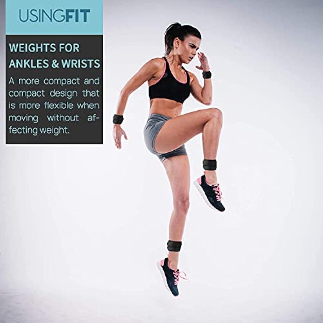 USINGFIT Adjustable Ankle and Wrist Weights Pair for Fitness – 1kg-4kg
