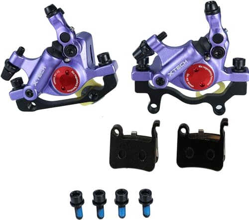 Mgoodoo HB-100 MTB Hydraulic Disc Brake Set - Front & Rear Calipers, Purple