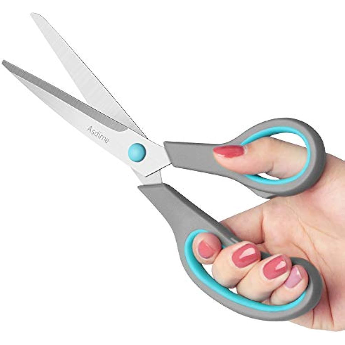 Asdirne Stainless Steel Scissors - 4 Pack Ergonomic Soft Grip Shears