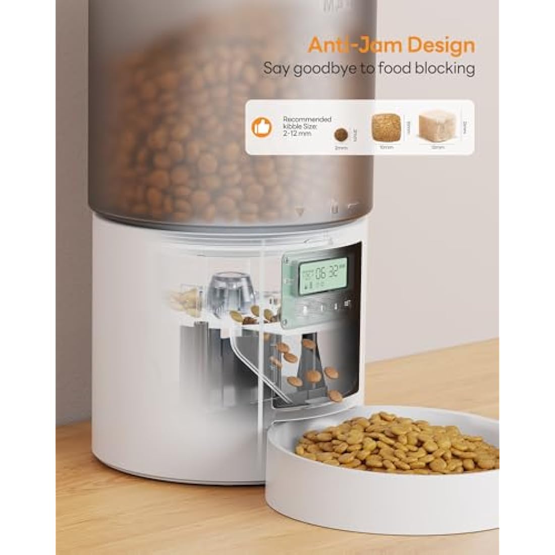 Jolof Store Automatic Cat Feeder – 4L Timed Pet Food Dispenser, White