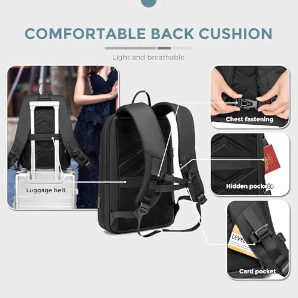 Fenruien Expandable Business Laptop Backpack | 15.6 Inch Water-Resistant