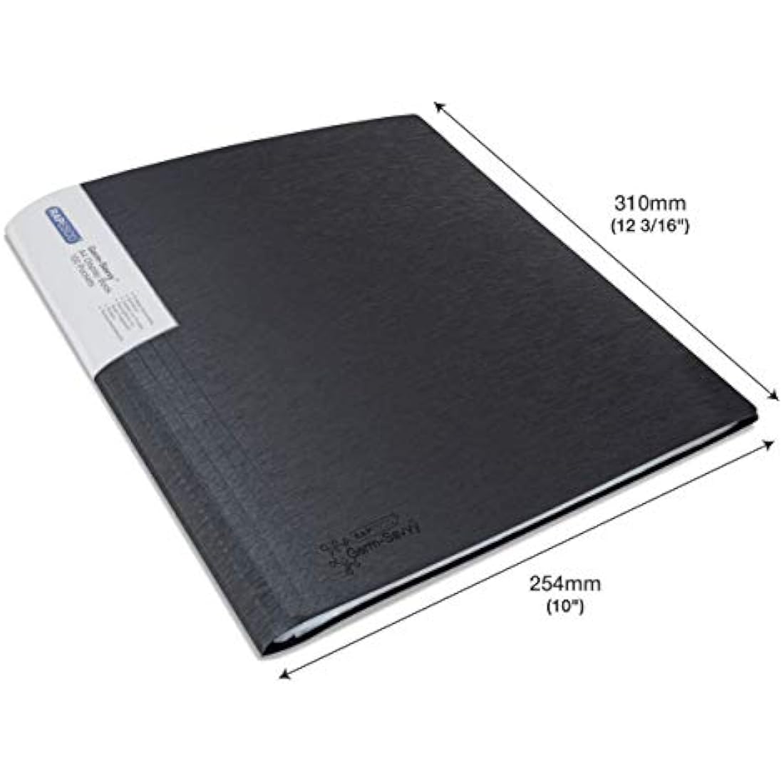 Rapesco A4 Presentation Folder | 100 Pockets Antibacterial Black 2 Pack