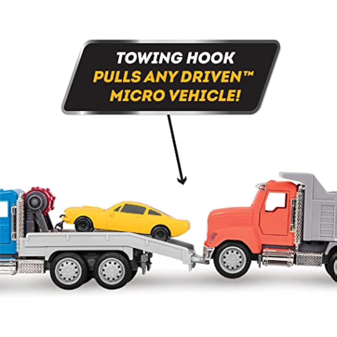 Driven by Battat 7-Inch Tow Truck Toy with Lights, Sounds & Ramp