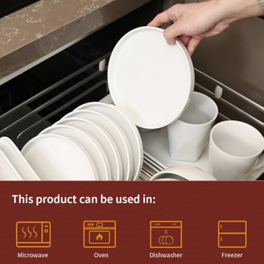 WishDeco White Ceramic Side Plates - 7 Inch Dessert Plates, Set of 6